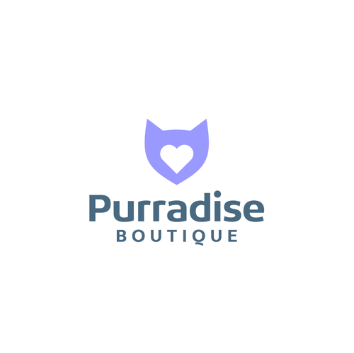 Feline logo with the title 'cat + heart'