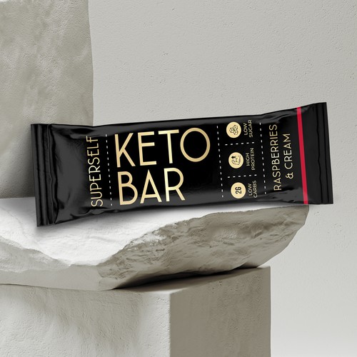 Keto packaging with the title 'Keto Bar'
