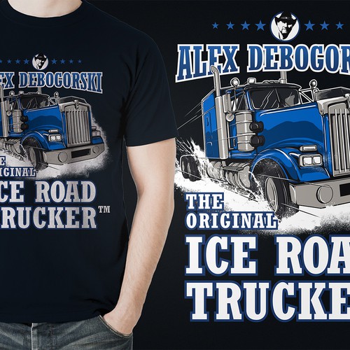 Truck t-shirt with the title 'The Original Ice Road Trucker - Tshirt Design'