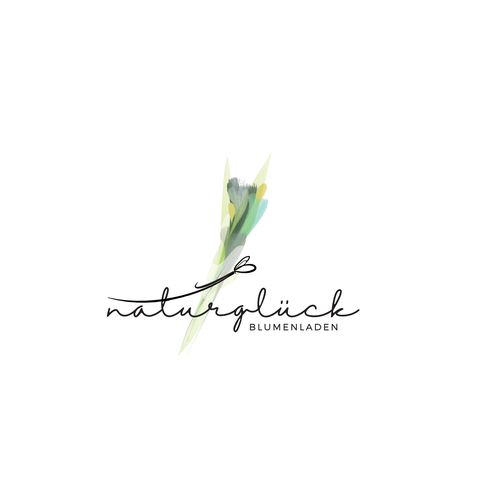 German logo with the title 'Natural watercolor inspired logo'