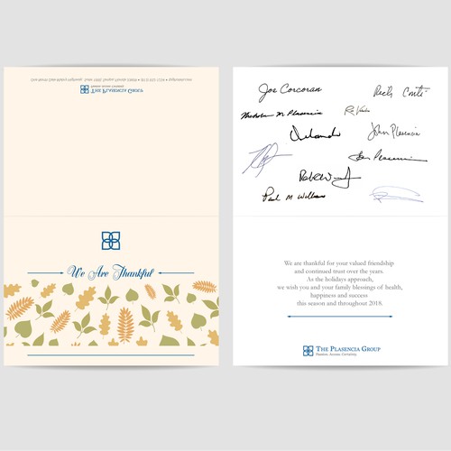 Season design with the title 'Corporate Thanksgiving Greeting Card Design'