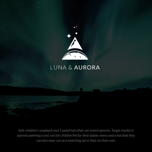 Pastel blue logo with the title 'Clean Minimal Logo for Children hat brand'