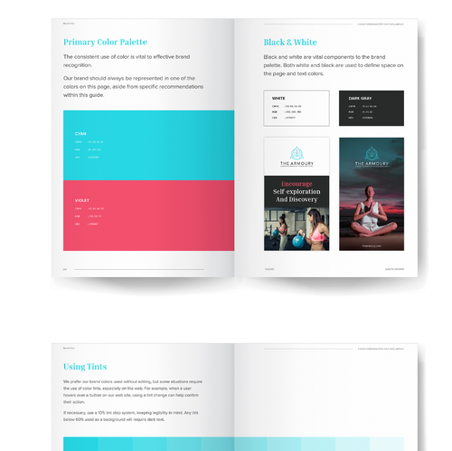 Holistic design with the title 'Harmonizing Wellness: Unveiling the Brand Guidelines for an Integrated Fitness Experience'