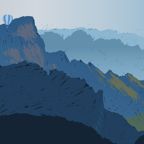 Background design with the title ' hot air balloon ride in the early'