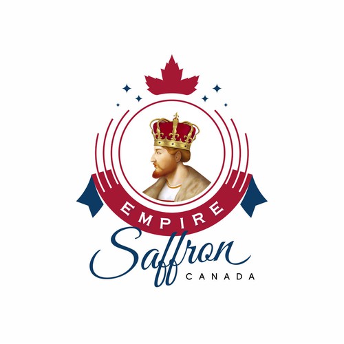 Empire design with the title 'A POWERFUL LOGO FOR A SAFFRON BRAND'