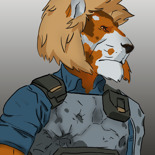 Lion illustration with the title 'Lion character'