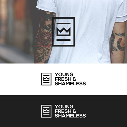 Royal design with the title 'Young, Fresh and Shameless'
