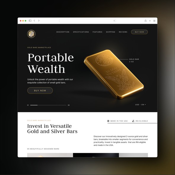 Website with the title 'Gold Marketplace Website'