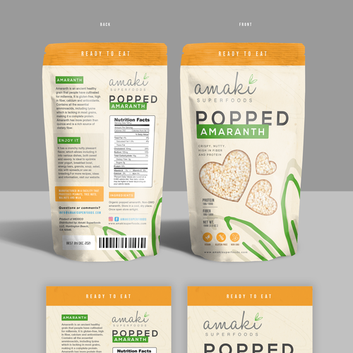 Stand-up pouch packaging with the title 'Standup pouch design'