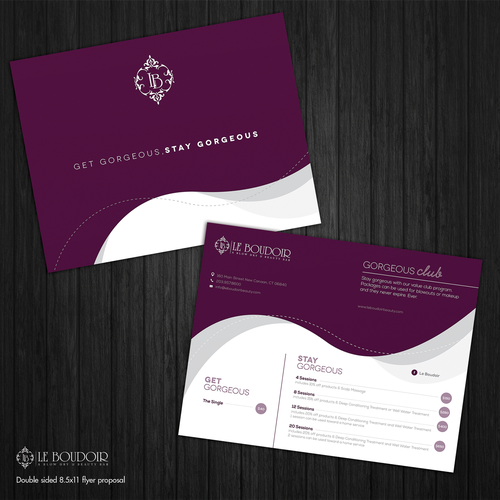 Flow design with the title 'Create a  modern and sophisticated flyer to promote Blow Dry packages'