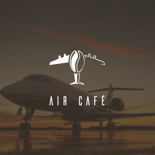 Air design with the title 'Coffee + plane logo concept'