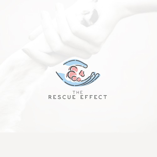Paw logo with the title 'Logo for The Rescue Effect'