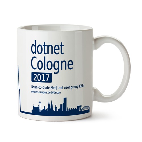 Skyline design with the title 'mug'