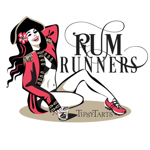 Pirate design with the title 'rum runners tshirt'