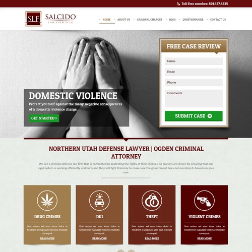 Lawyer website with the title 'Website design for Law Firm'