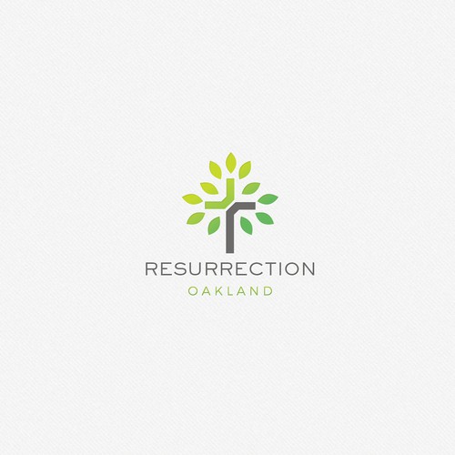 Cross logo with the title 'Resurrection oakland'