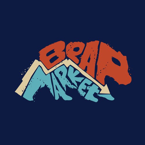 Bear t-shirt with the title 'Tshirt logo design for bear market'