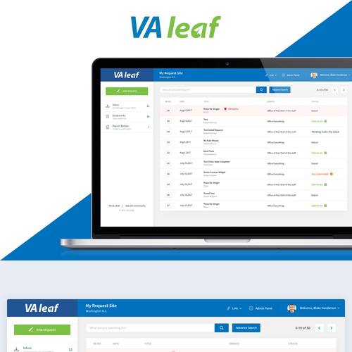 Admin design with the title 'Web Application, Business Application'