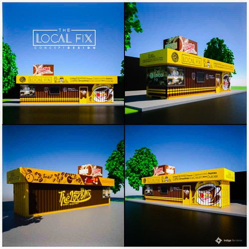 Coffee shop artwork with the title 'Caffee design'