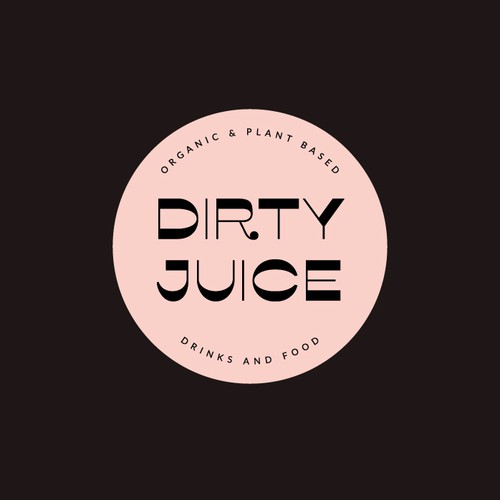 Pink and black design with the title 'Logo and Label for juice company'