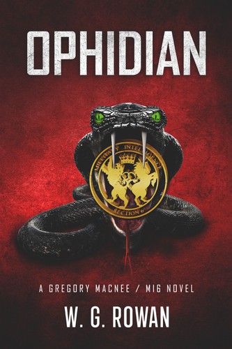 Novel book cover with the title 'Ophidian -book cover-'