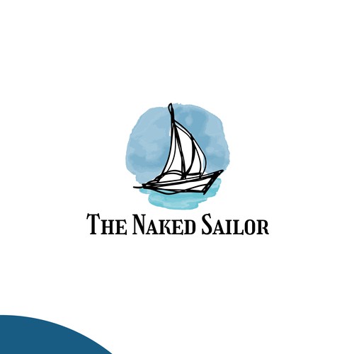 Navy design with the title 'Logo concept for a sailing blog'