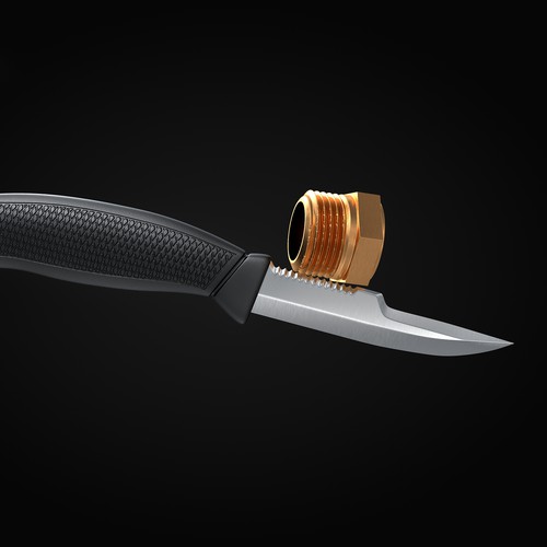 Metal design with the title 'knife and bolt'