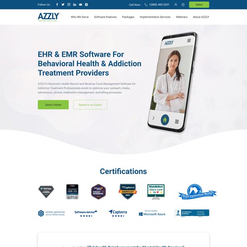 Application website with the title 'Azzly Homepage'