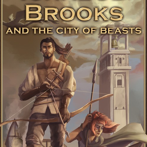 Fantasy book cover with the title 'Ichabod Brooks & the City of Beasts Cover Art Contest'