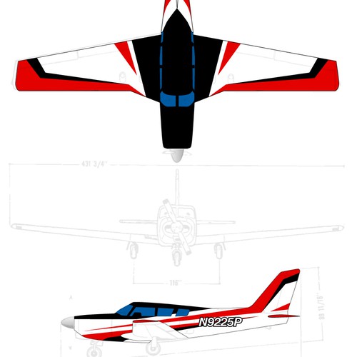Paint design with the title 'Paint scheme for Piper Comanche'