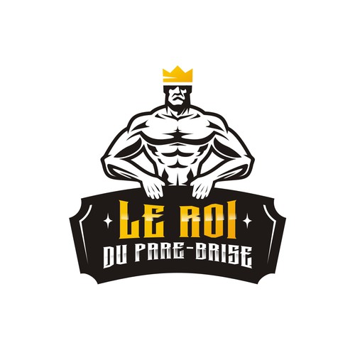 King brand with the title ' Un logo pour " Le Roi du Pare-Brise " va falloir être musclé !!!'