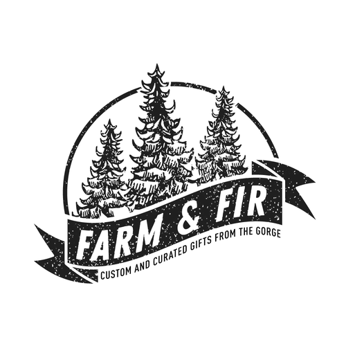 Christmas tree design with the title 'Farm & Fir'