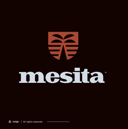 Palm tree logo with the title 'mesita'