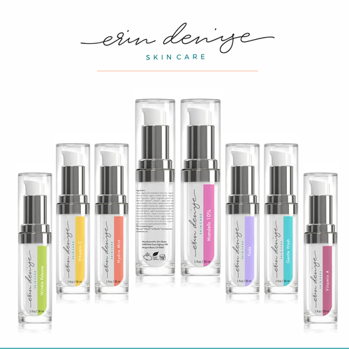 Beauty label with the title 'Label design for Erin Denise skin care'