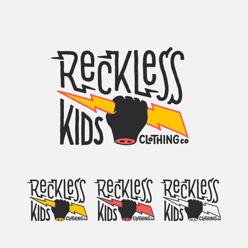 Hand-lettered logo with the title 'Energetic design for t-shirt brand'