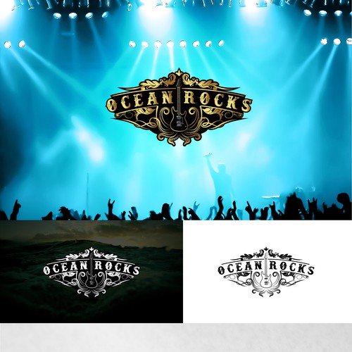 Guitar brand with the title 'Logo for Ocean Rocks company'