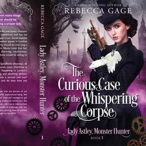 Steampunk design with the title 'The Curious Case of the Whispering Corpse'