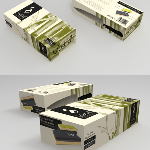 Line art packaging with the title 'Sharpening Stone Box'