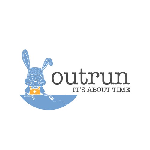 Stroke logo with the title 'Lino print styled, speedy rabbit computer technician'