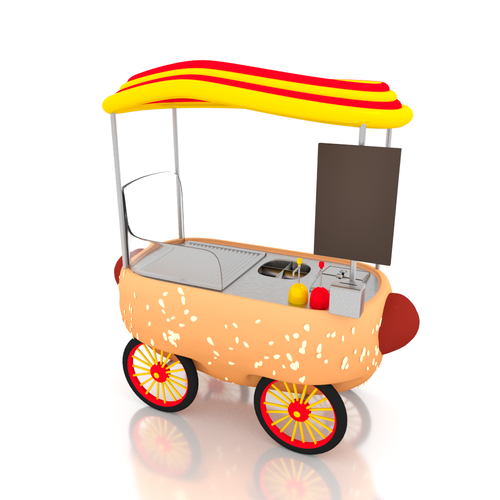Hot dog design with the title 'Hot dog cart'