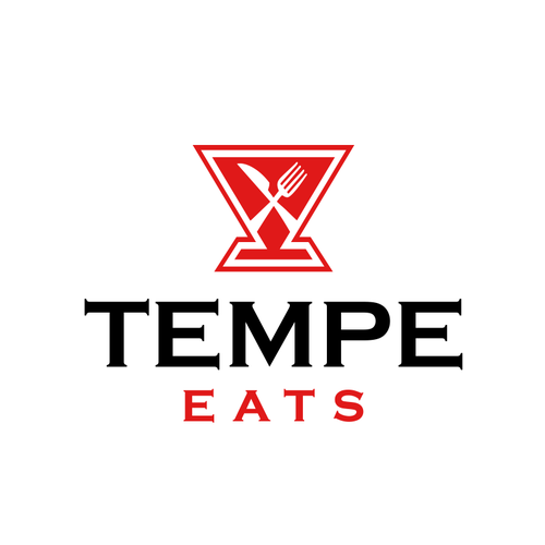 Restaurant brand with the title 'Tempe Eats Logo. Restaurant Logo. Fork and Knife logo. Bar logo. Circle logo. Retaurant Icon. Bistro logo. Signage Logo'