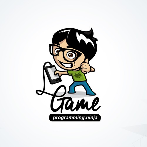 Boy logo with the title 'gameprogramming.ninja Logo'