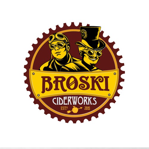 Cider logo with the title 'Broski ciderworks. Crafted cider.'