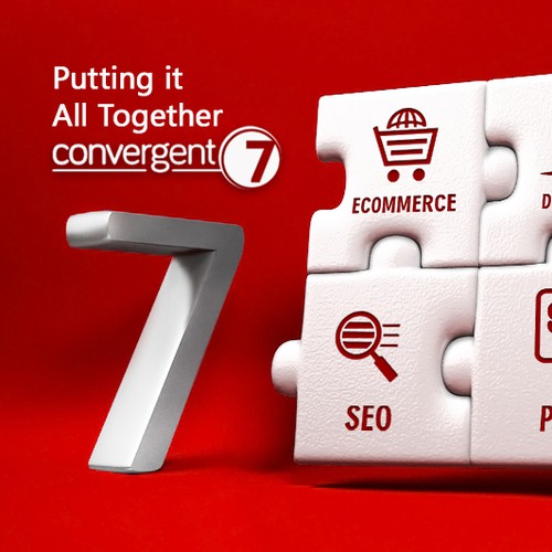 Banner artwork with the title 'Help Convergent7 with a new illustration or graphics'