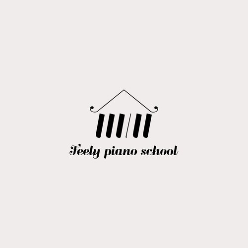 Piano keys design with the title 'Logo concept for a mobile piano lesson school'