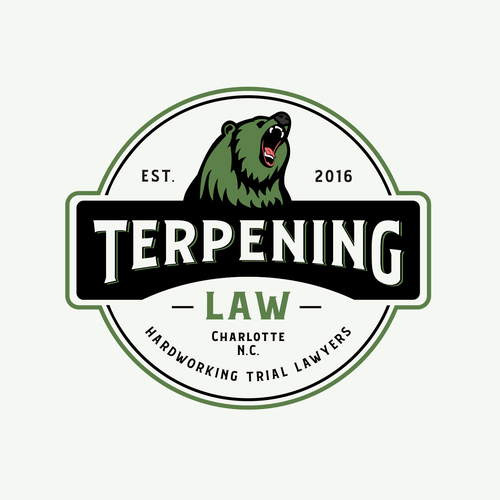 Bear logo with the title 'Vintage Badge Logo for Terpening Law'