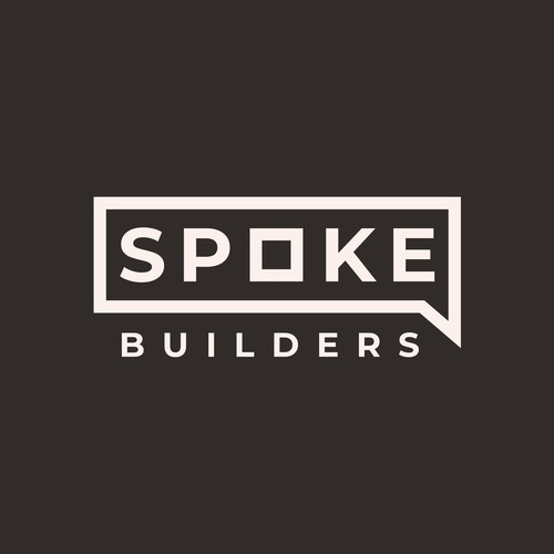 Speech bubble logo with the title 'Logo Design for Spoke Builders'