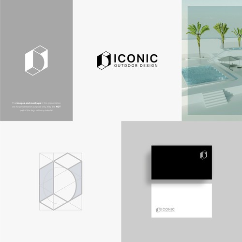 Scaffolding logo with the title 'Iconic Outdoor Design Logo'