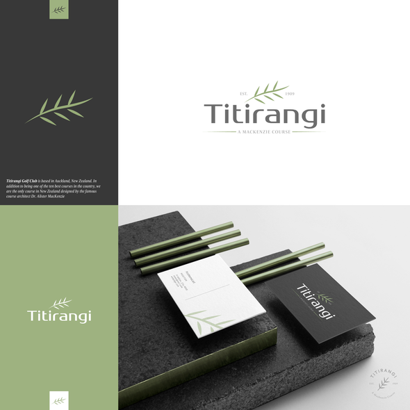 Golf brand with the title 'Titirangi Golf Club'