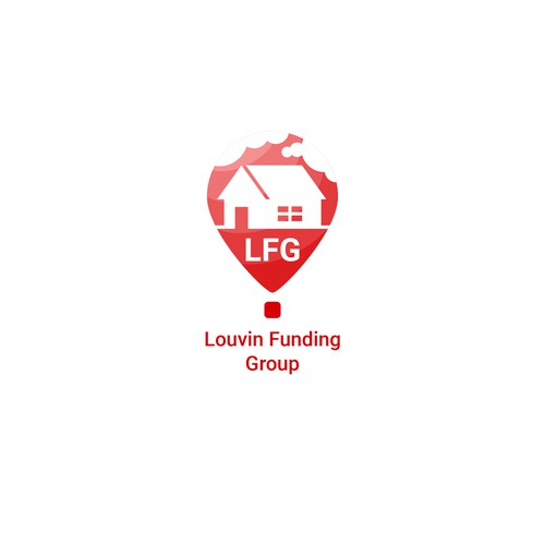 Hot air balloon design with the title 'Louvin Funding Group'
